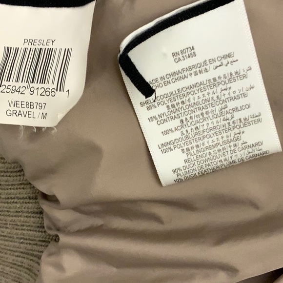 BCBG Maxazaria Duck Feather-Fill Puffer Vest with Detachable Hood in Taupe Sz M - Picture 11 of 13